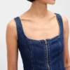 Miniklänning i denim med dragkedja fram