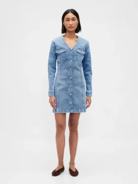 Miniklänning i denim med fickor