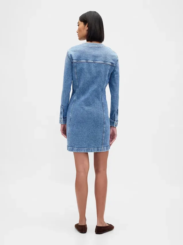 Miniklänning i denim med fickor