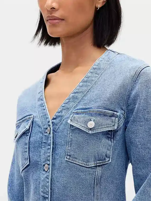 Miniklänning i denim med fickor