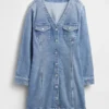 Miniklänning i denim med fickor