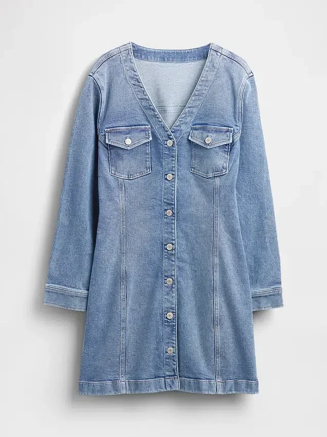 Miniklänning i denim med fickor