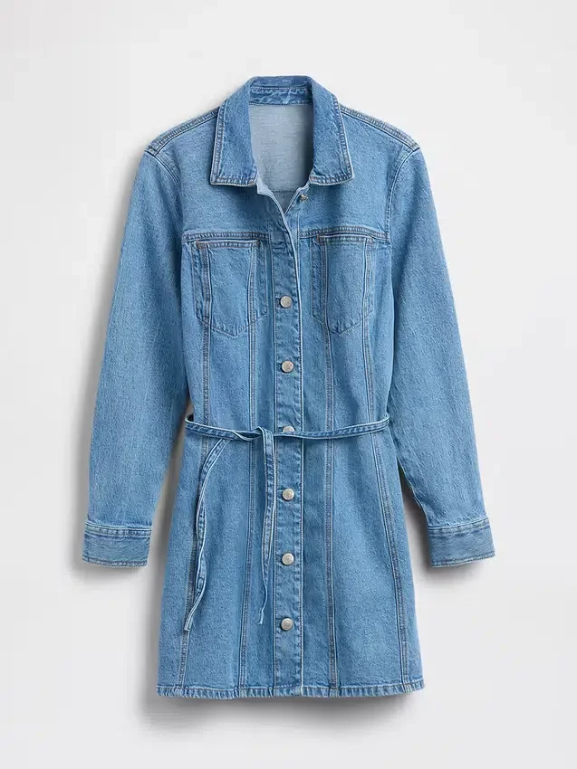 Miniklänning i denim med knappar fram