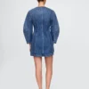 Miniklänning i denim med rörformade ärmar