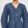 Miniklänning i denim med rörformade ärmar