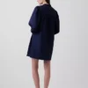 Miniklänning i poplin med Henley-krage