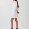 Miniklänning i poplin med Henley-krage
