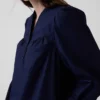 Miniklänning i poplin med Henley-krage