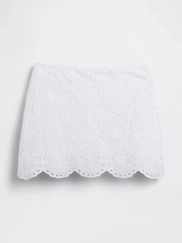 Miniskort i öljettspets