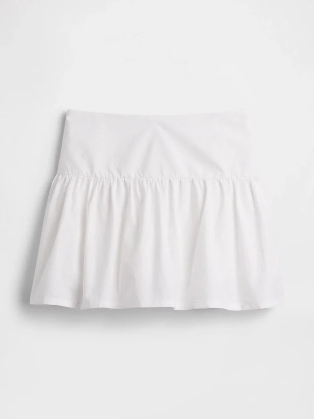 Miniskort i poplin med låg midja