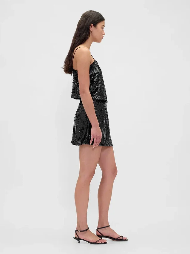 Miniskort med paljetter