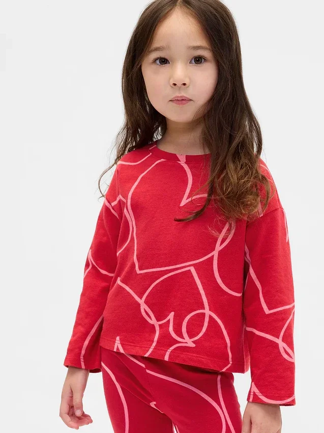 Mix & Match-T-shirt med neddragna axlar för Baby & Småbarn