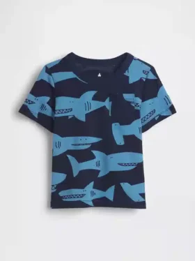 Mix & match-T-shirt med tryck och ficka för Baby & Småbarn