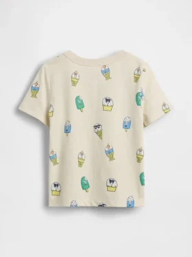 Mix & match-T-shirt med tryck och ficka för Baby & Småbarn