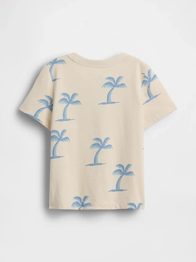 Mix & match-T-shirt med tryck och ficka för Baby & Småbarn