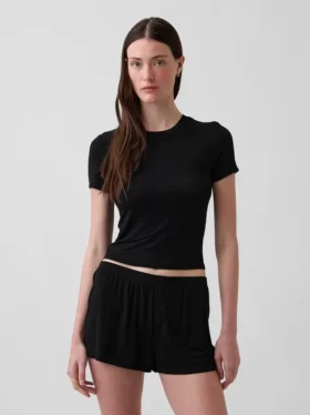 Mjuk pyjamas-T-shirt i modalribb
