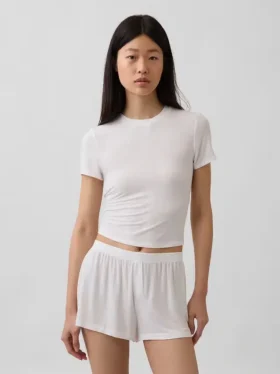 Mjuk pyjamas-T-shirt i modalribb
