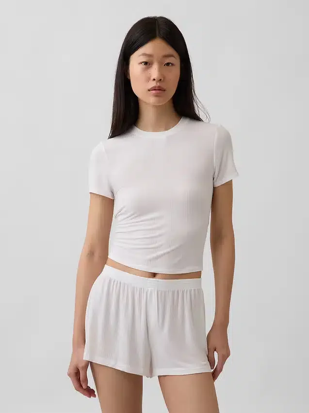 Mjuk pyjamas-T-shirt i modalribb