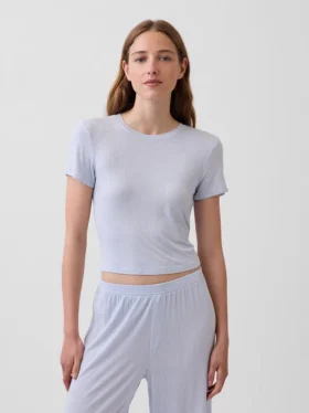 Mjuk pyjamas-T-shirt i modalribb