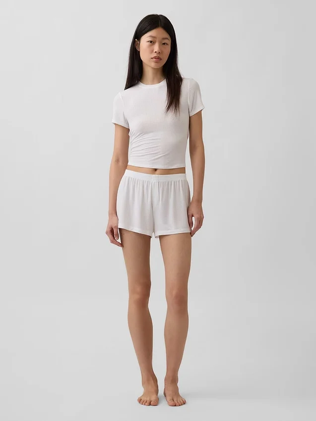 Mjukaste pyjamasshorts i modalribb