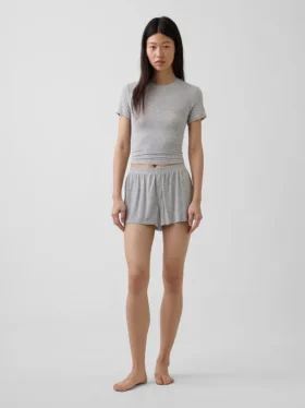 Mjuk pyjamas-T-shirt i modalribb