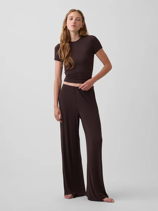 Mjuk pyjamas-T-shirt i modalribb
