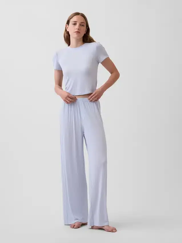 Mjuk pyjamas-T-shirt i modalribb