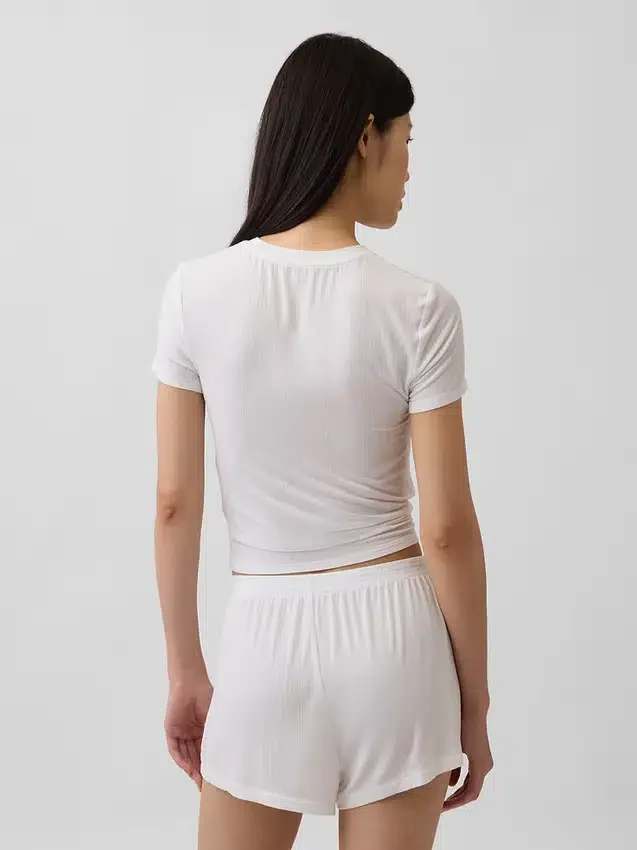 Mjuk pyjamas-T-shirt i modalribb