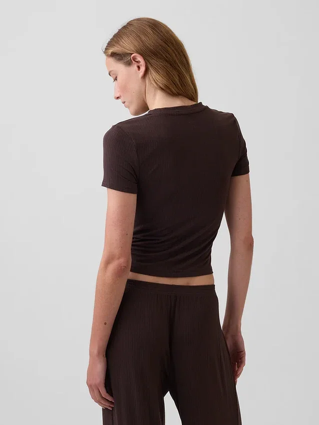 Mjuk pyjamas-T-shirt i modalribb