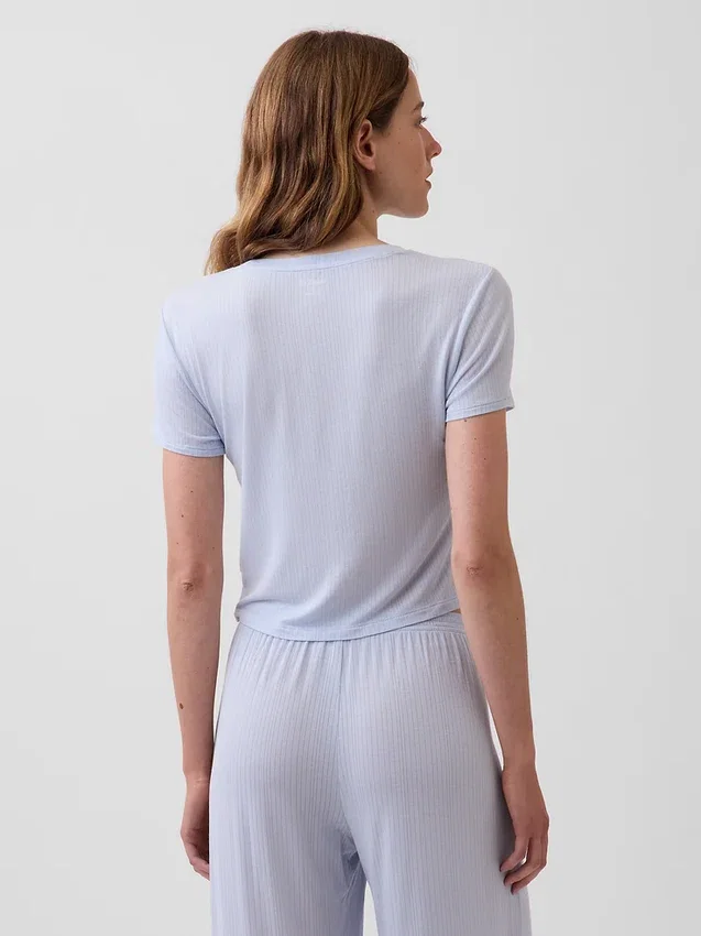 Mjuk pyjamas-T-shirt i modalribb