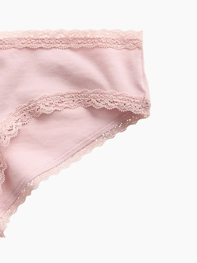Mjukaste ekologiska stretchbomulls-hipster med spetskant