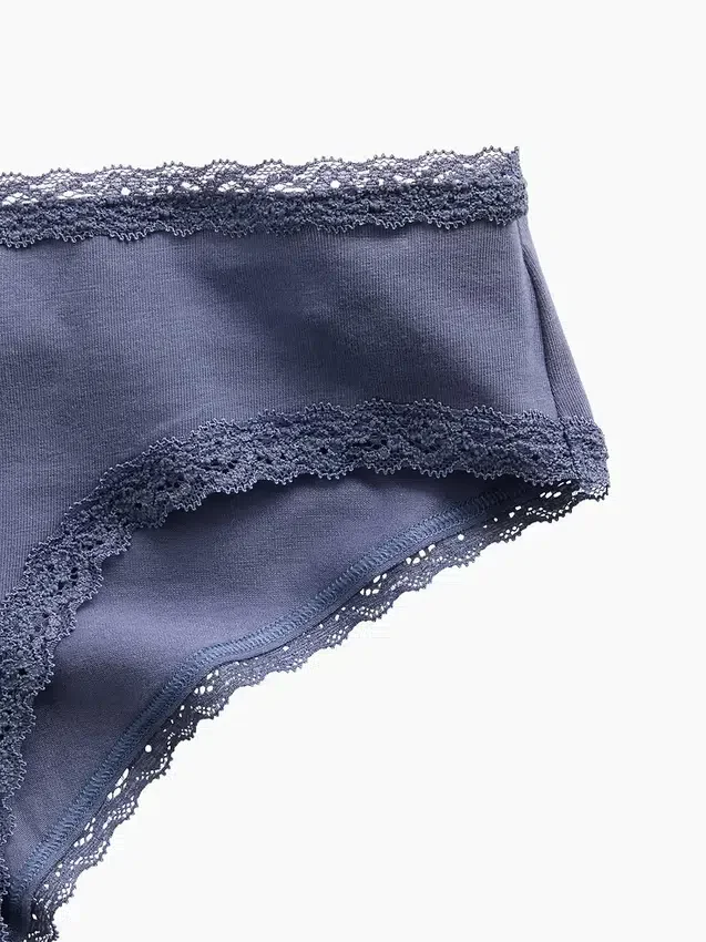 Mjukaste ekologiska stretchbomulls-hipster med spetskant
