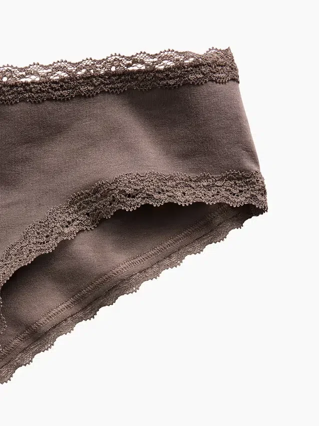 Mjukaste ekologiska stretchbomulls-hipster med spetskant