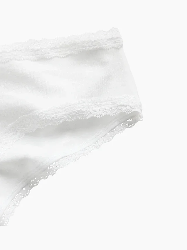 Mjukaste ekologiska stretchbomulls-hipster med spetskant