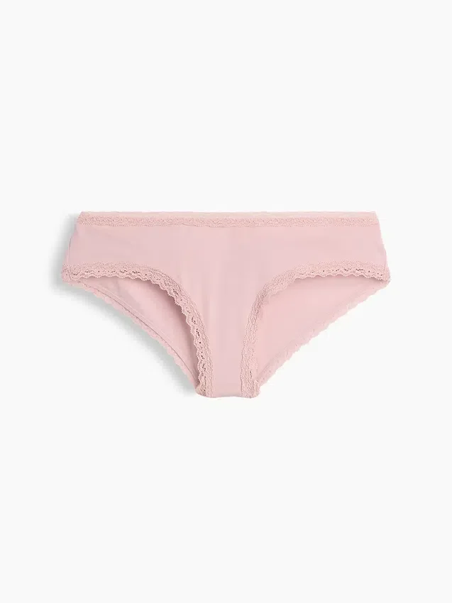 Mjukaste ekologiska stretchbomulls-hipster med spetskant