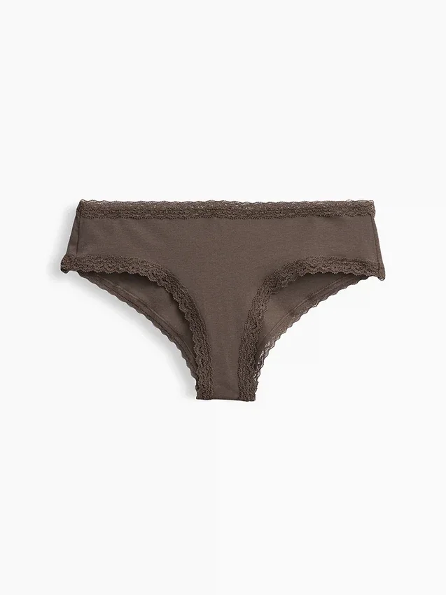 Mjukaste ekologiska stretchbomulls-hipster med spetskant