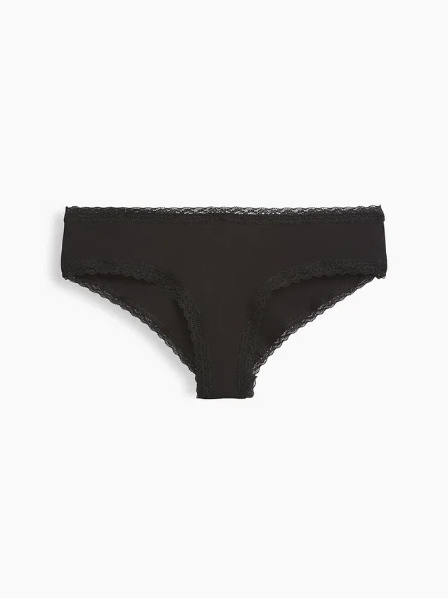Mjukaste ekologiska stretchbomulls-hipster med spetskant