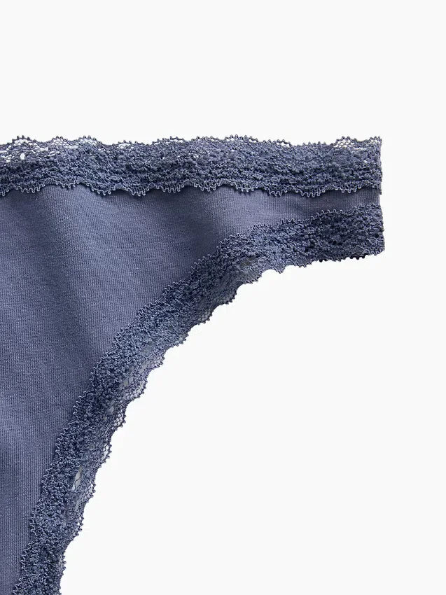 Mjukaste ekologiska stretchbomullstringa med spetskant