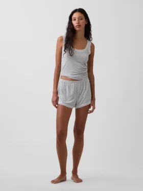 Mjukaste pyjamas-Shorts i modal med spetskant