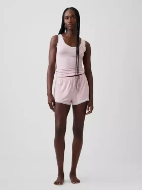 Mjukaste pyjamas-Shorts i modal med spetskant