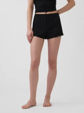 Mjukaste pyjamas-Shorts i modal med spetskant