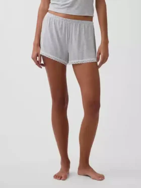 Mjukaste pyjamas-Shorts i modal med spetskant