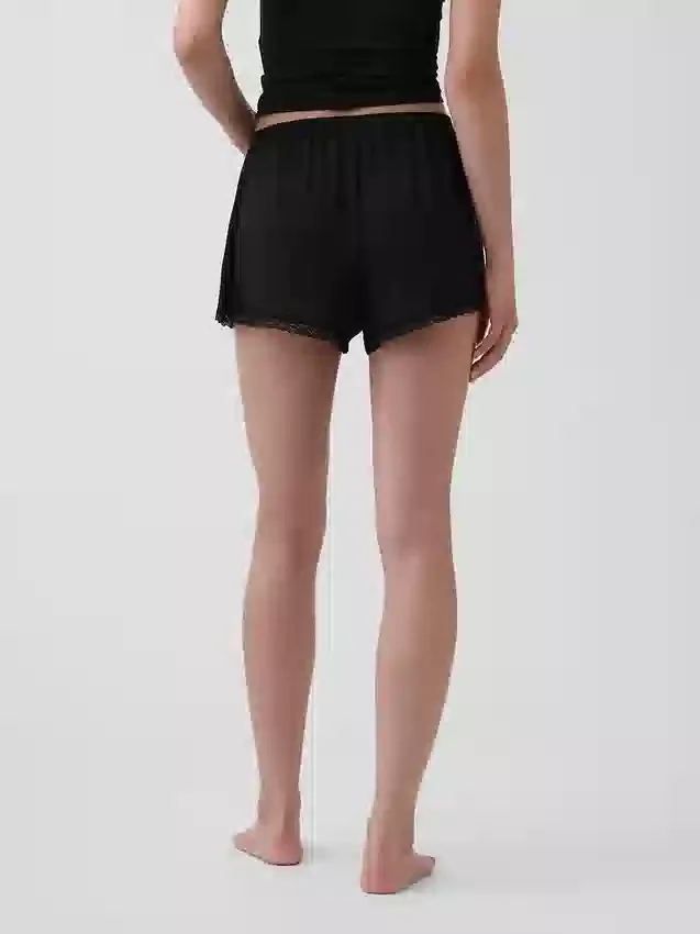 Mjukaste pyjamas-Shorts i modal med spetskant