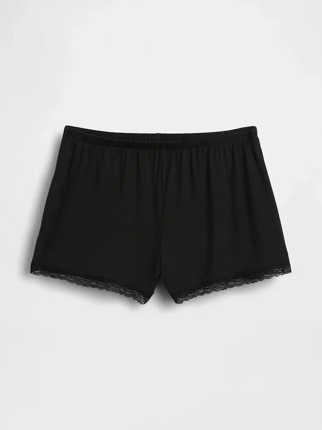 Mjukaste pyjamas-Shorts i modal med spetskant