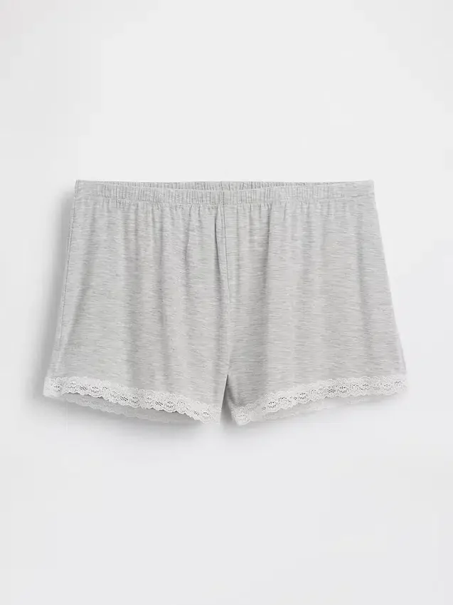 Mjukaste pyjamas-Shorts i modal med spetskant
