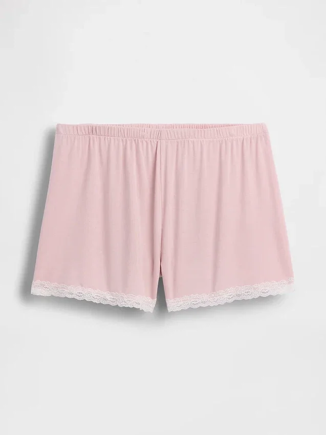 Mjukaste pyjamas-Shorts i modal med spetskant