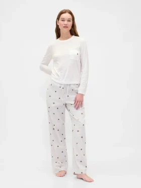 Mjukaste pyjamas-T-shirt i modal med ficka