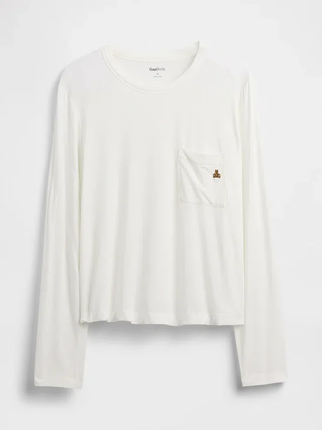 Mjukaste pyjamas-T-shirt i modal med ficka