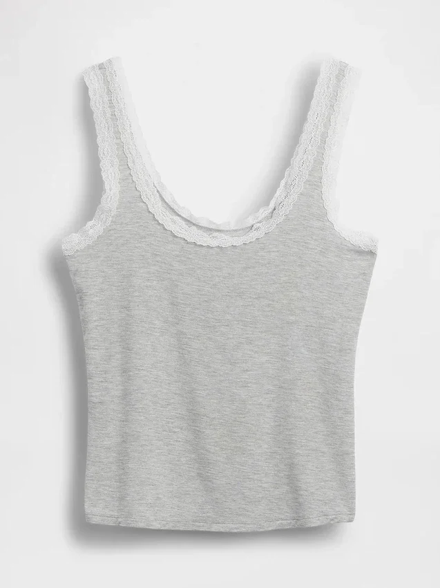 Mjukaste pyjamaslinne i modal med spetskant