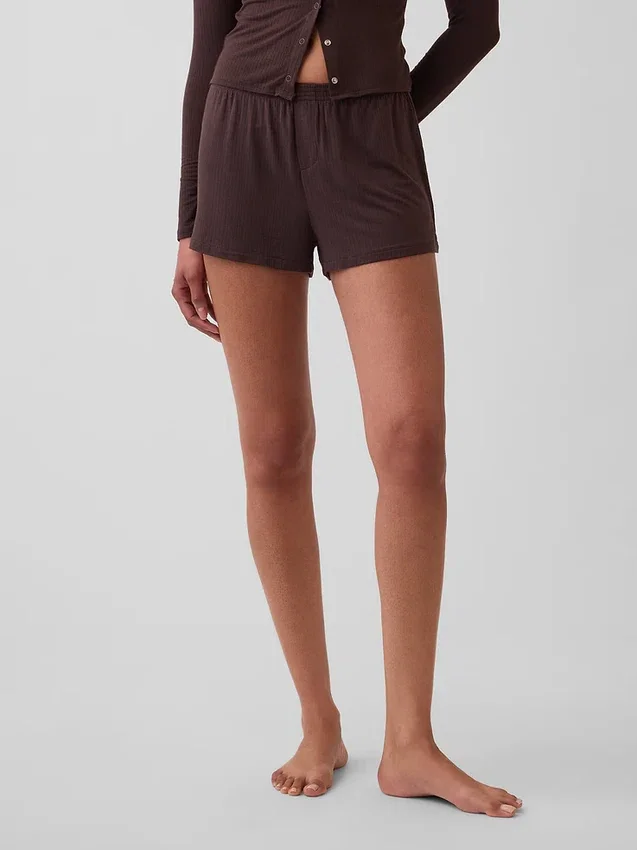 Mjukaste pyjamasshorts i modalribb